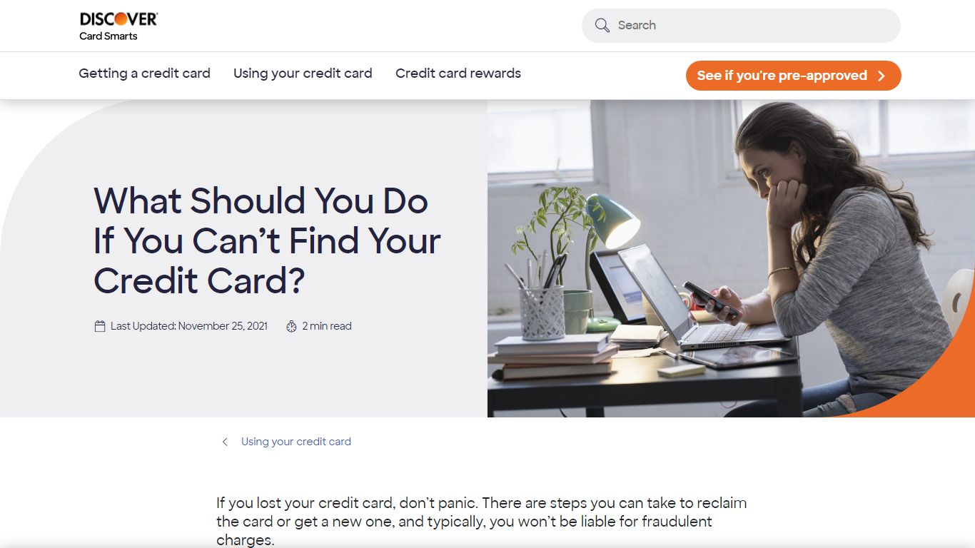 What to Do If You Can't Find Your Credit Card | Discover